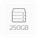 250 GB 2.5″ SSD (Seq. Lees: 560 MB/s, Schrijf: 530 MB/s)