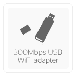 300 Mbps externe WiFi USB 2.0 adapter (2.4 GHz – 802.11b/g/n)