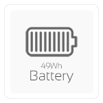 49Wh batterij – tot 7 uur accuduur**