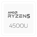 AMD Ryzen 5-4500U (2.3 to 4.0 GHz – 6 Cores – 6 Threads – 11MB Cache – 15W TDP)