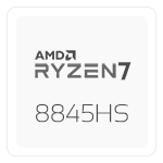 R7-8845HS (3.80 to 5.10 GHz – 8 cores / 16 Threads – 16 MB Cache)