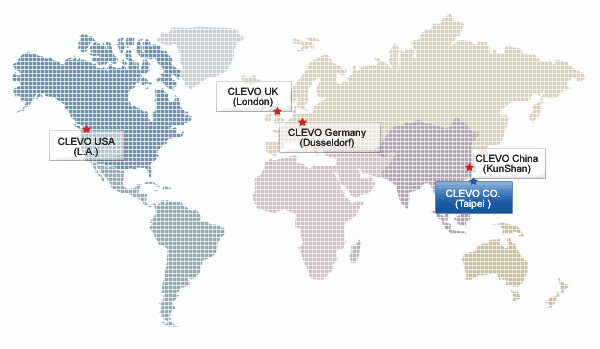 Clevo service centra en locaties wereldwijd